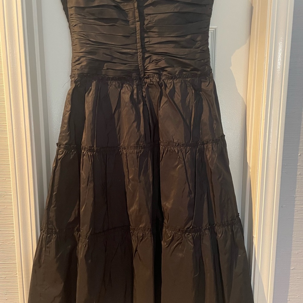 BCBG Black taffeta strapless party dress